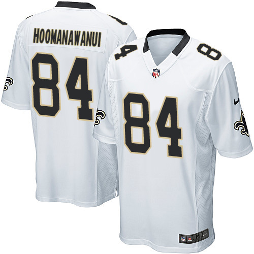 Men's Game Michael Hoomanawanui Nike Jersey White Road - #84 NFL New Orleans Saints